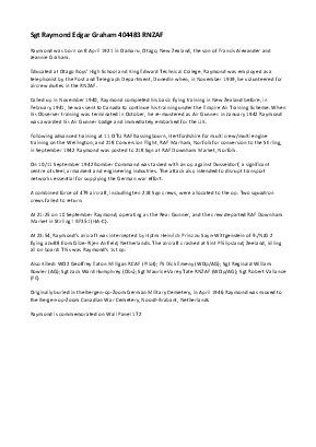 A preview of a PDF biography for Graham, Raymond Edgar
